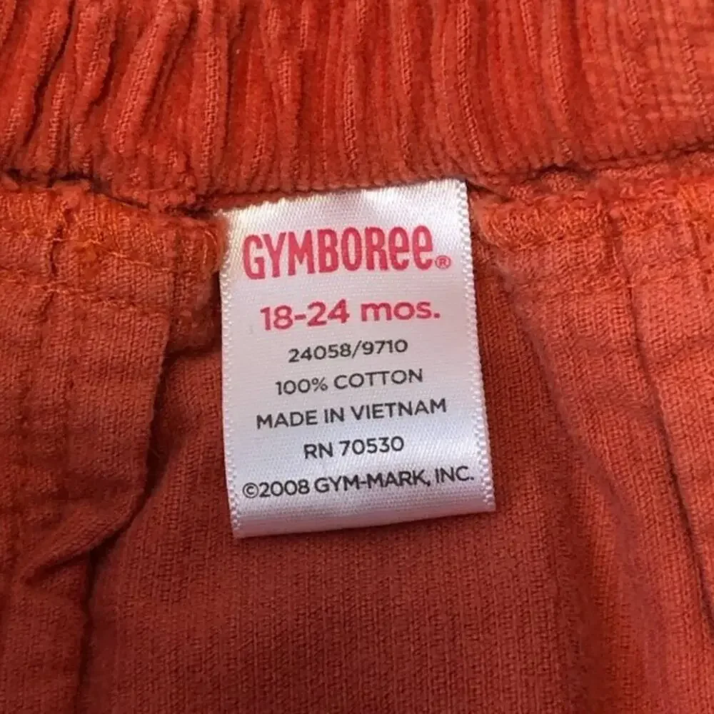 Gymboree Orange Corduroy Skirt Size 18-24 Months